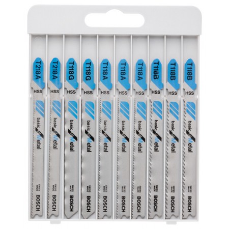 BOSCH 10-częściowy zestaw brzeszczotów do wyrzynarek Basic for Metal 2607010631