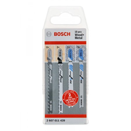 BOSCH Zestaw brzeszczotów do wyrzynarki Wood and Metal, 18 szt. 2607011439
