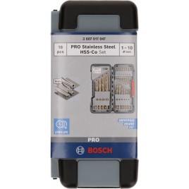 BOSCH 18-częściowy zestaw wierteł do metalu HSS-Co Toughbox, DIN 338, 135° 2607017047