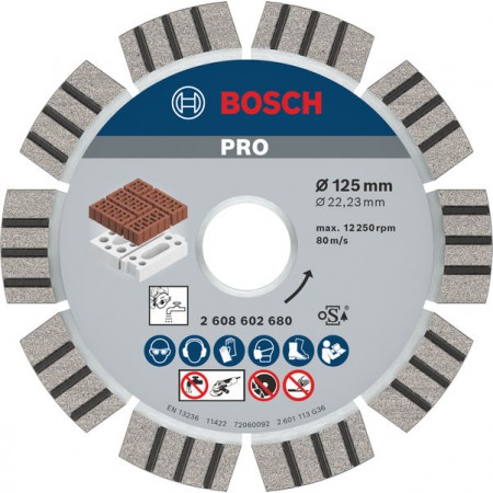 BOSCH Diamentowa tarcza tnąca Best for Abrasive 125 x 22,23 x 2,2 x 12 mm 2608602680