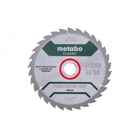 Metabo Piła tarczowa „precision cut wood – classic”, 216x30 Z30 WZ 22° 628062000