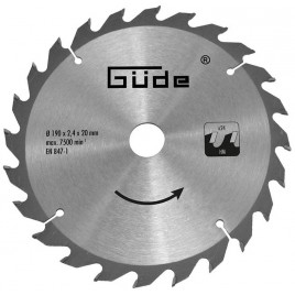 GÜDE Tarcza widiowa do piły 190 x 20 mm, 24 Z (HM) 58172