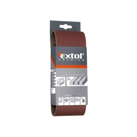 EXTOL PREMIUM Pas ścierny bezkońcowy, pas P120, 533x75mm, 3szt 8803532