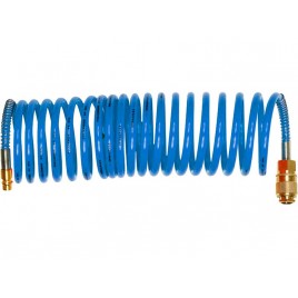 EXTOL PREMIUM Wąż pneumatyczny spiralny PU z mosiężnymi końcówkami, 6mm,L8m 8865132