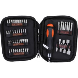 Black & Decker A7104 Zestaw bitów i nasadek (56ks) z wkrętakiem zapadkowym