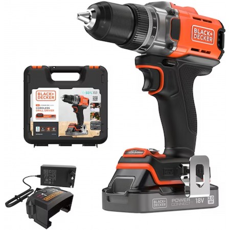 Black & Decker BCD382D1XK Wiertarko-wkrętarka (45Nm/18V/1x2,0Ah), walizka Black & Decker BCD382D1XK Wiertarko-wkrętarka (45Nm/18V/1x2,0Ah), walizka