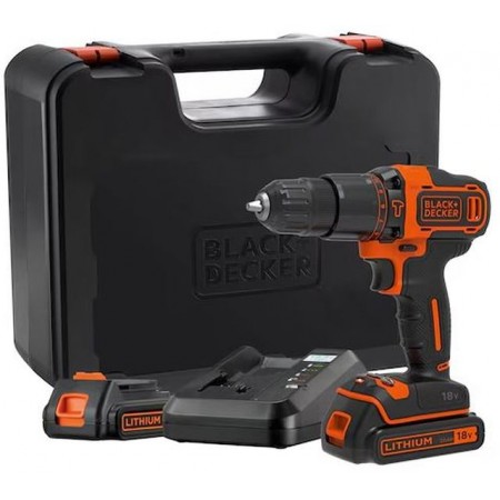 Black & Decker BDCHD18K1B2 Wiertarko-wkrętarka udarowa (40Nm/18V/2x2,0Ah), walizka