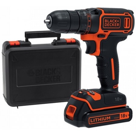 Black & Decker BDCDC18K-QW Akumulatorowa wiertarko-wkrętarka (1x1,5Ah/18V) walizka