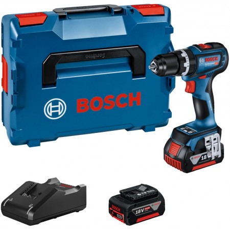 BOSCH GSB 18V-90 C Akumulatorowa wiertarko-wkrętarka udarowa, 2x 4.0Ah, L-BOXX 06019K6104