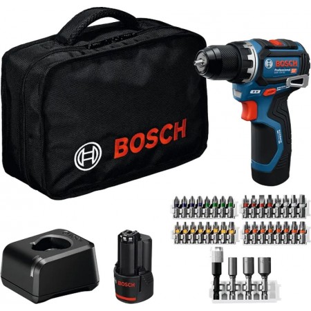 BOSCH GSR 12V-32 PROFESSIONAL Wiertarko-wkrętarka akumulatorowa, 2x 2.0Ah, torba