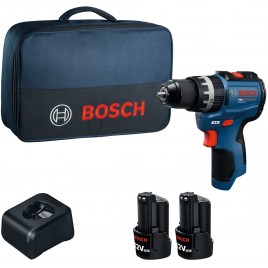 BOSCH GSB12V-31 PROFESSIONAL Wiertarko-wkrętarka udarowa, 2x 12V/2,0Ah, torba 06019S6102