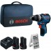 BOSCH GSB12V-31 PROFESSIONAL Wiertarko-wkrętarka udarowa, 2x 12V/2,0Ah, torba 06019S6103