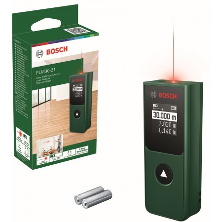 BOSCH PLM30-21 Cyfrowy dalmierz laserowy 0603672K00 BOSCH PLM30-21 Cyfrowy dalmierz laserowy 0603672K00