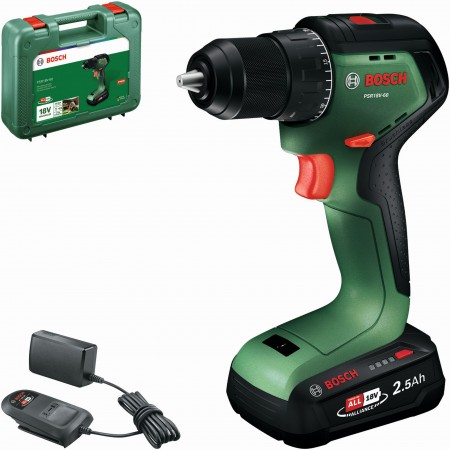 BOSCH PSR18V-60 Wiertarko-wkrętarka akumulatorowa, 1x2,5Ah, Walizka 06039D7201 BOSCH PSR18V-60 Wiertarko-wkrętarka akumulatorowa, 1x2,5Ah, Walizka 06039D7201