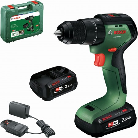 BOSCH PSB18V-60 Akumulatorowe wiertarko-wkrętarki udarowe, 2x2,5Ah, Walizka 06039D7302 BOSCH PSB18V-60 Akumulatorowe wiertarko-wkrętarki udarowe, 2x2,5Ah, Walizka 06039D7302