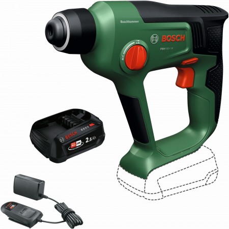 BOSCH PBH 18V-14 Akumulatorowy młot udarowo-obrotowy, 1x2,5Ah, walizka 06039E6003 BOSCH PBH 18V-14 Akumulatorowy młot udarowo-obrotowy, 1x2,5Ah, walizka 06039E6003