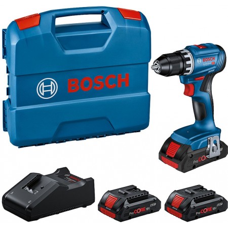 BOSCH GSR 18V-45 PROFESSIONAL Wiertarko-wkrętarka, 3 x 4,0 Ah, L-case 0615A5002N