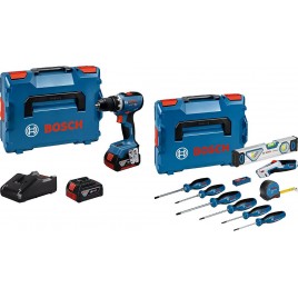 BOSCH GSR 18V-65 PROFESSIONAL Wiertarko-wkrętarka aku, Zestaw narzędzi 19części 0615A5007K