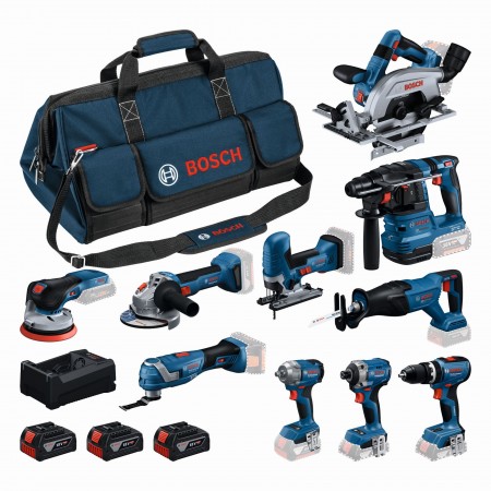 BOSCH 10-elementowy zestaw 18V GSB+GBH+GWS+GDR+GKS+GSA+GOP+GST+GDS+GEX+3x5,0Ah 0615A500EH BOSCH 10-elementowy zestaw 18V GSB+GBH+GWS+GDR+GKS+GSA+GOP+GST+GDS+GEX+3x5,0Ah 0615A500EH
