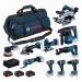 BOSCH 10-elementowy zestaw 18V GSB+GBH+GWS+GDR+GKS+GSA+GOP+GST+GDS+GEX+3x5,0Ah 0615A500EH
