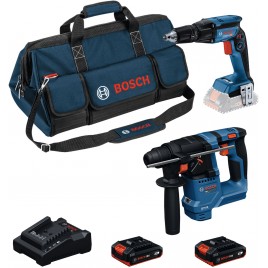 BOSCH PRO GTB 18V-45 + GBH 18V-18 + 2× 2,0 Ah + GAL 18V-20(II) + M-Bag 0615A500G7
