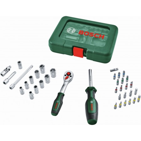BOSCH 37-elementowy zestaw grzechotkowy 1/4” 1600A039J6 BOSCH 37-elementowy zestaw grzechotkowy 1/4” 1600A039J6