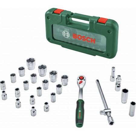 BOSCH 26-elementowy zestaw grzechotkowy 1/2” 1600A039J7 BOSCH 26-elementowy zestaw grzechotkowy 1/2” 1600A039J7