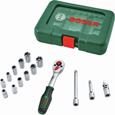 BOSCH 15-częściowy zestaw grzechotki 1/4” 1600A03EG1