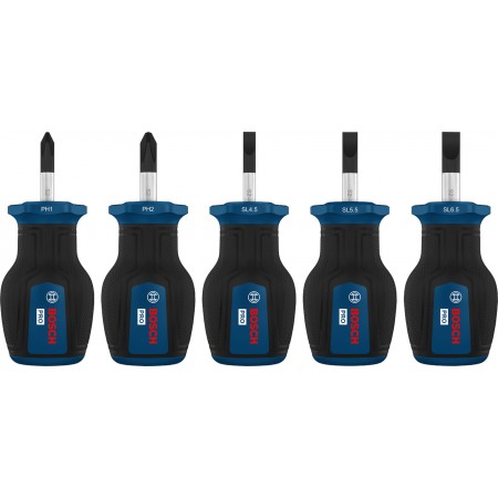 Bosch PRO Zestaw wkrętaków PH/SL z krótką rękojeścią, 5 szt. 1600A03HU6 Bosch PRO Zestaw wkrętaków PH/SL z krótką rękojeścią, 5 szt. 1600A03HU6