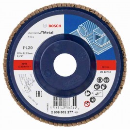 BOSCH Listkowa tarcza szlifierska X431, Standard for Metal,125 mm, 22,23 mm,120 2608601277