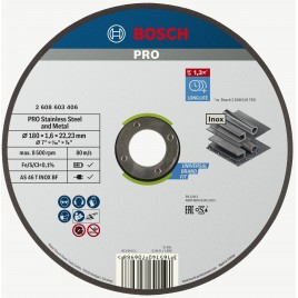 BOSCH Korundowa tarcza tnąca Stainless Steel and Metal, 180 × 1,6 × 22,23 m 2608603406 BOSCH Korundowa tarcza tnąca Stainless Steel and Metal, 180 × 1,6 × 22,23 m 2608603406