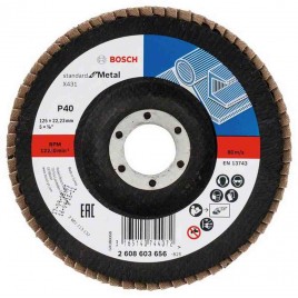 BOSCH Listkowa tarcza szlifierska X431, Standard for Metal,125 mm, 22,23 mm, 40 2608603656