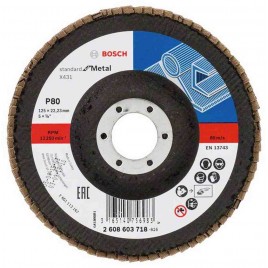 BOSCH Listkowa tarcza szlifierska X431, Standard for Metal,125 mm, 22,23 mm, 80 2608603718