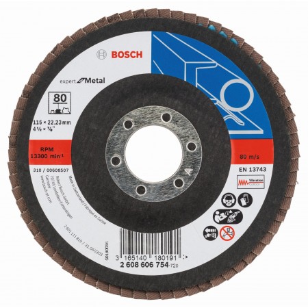 BOSCH Expert for Metal Listkowa tarcza szlifierska X551, 115x22,23mm, 80, 2608606754