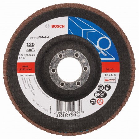 BOSCH Expert for Metal Listkowa tarcza szlifierska X551, 125x22,23mm, 120, 2608607347