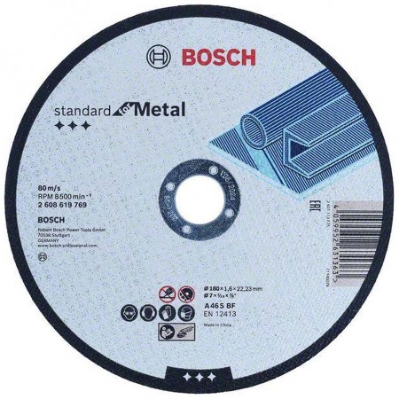 BOSCH Standard for Metal Straight Cutting Disc 180 mm, 22.23 mm 2608619769