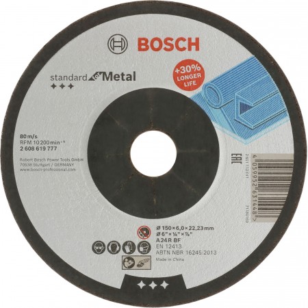 BOSCH Korundowa tarcza szlifierska PRO Metal, 150 × 6 × 22,23 mm 2608619777 BOSCH Korundowa tarcza szlifierska PRO Metal, 150 × 6 × 22,23 mm 2608619777