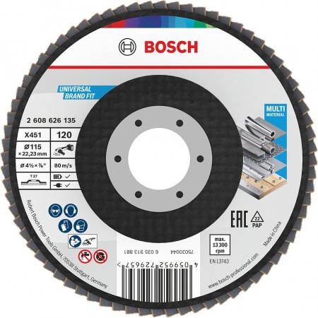 BOSCH Tarcza listkowa X451, 115 × 22,23 mm, G120, T27 2608626135