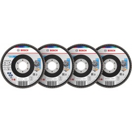 BOSCH Zestaw tarcz listkowych X451, 115 × 22,23 mm, G40; 60; 80; 120, T27 608626165