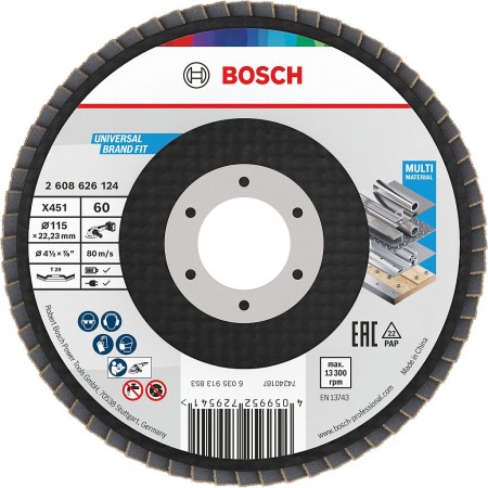 BOSCH Tarcza listkowa X451, 115 × 22,23 mm, G60, T29, 15 ks 2608626168