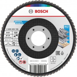 BOSCH Tarcza listkowa X451, 115 × 22,23 mm, G120, T27, 15 ks 2608626174
