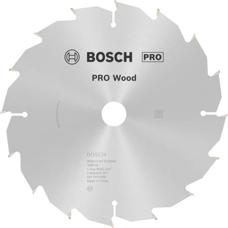 BOSCH Tarcza pilarska PRO Wood, 184 × 2,6 × 16 mm, T36 2608640818 BOSCH Tarcza pilarska PRO Wood, 184 × 2,6 × 16 mm, T36 2608640818