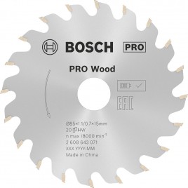 BOSCH Tarcza pilarska PRO Wood cordless 85x1,1/0,7mm, 2608643071
