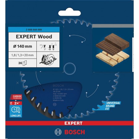 BOSCH Tarcza pilarska EXPERT Wood, 140 × 1,8 / 1,3 × 20 mm, T36 2608644009