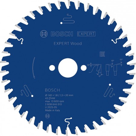 BOSCH Tarcza pilarska Expert for Wood 140 x 20 x 1,8 mm, 42 2608644010