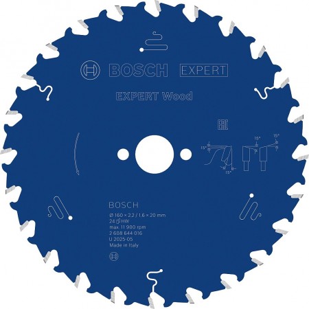 BOSCH Tarcza pilarska EXPERT Wood, 160 × 2,2 / 1,6 × 20 mm, T24 2608644016