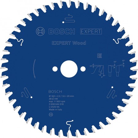 BOSCH Tarcza pilarska EXPERT Wood, 160 × 2,2 / 1,6 × 20 mm, T48 2608644018