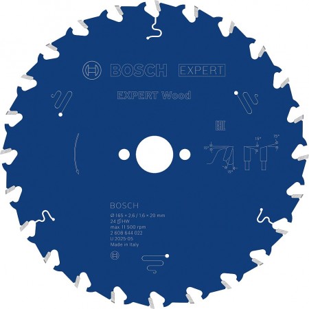BOSCH Tarcza pilarska Expert for Wood 165 × 2,6/1,6 × 20 mm, T24 2608644022