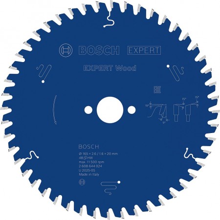 BOSCH Tarcza pilarska Expert for Wood 165 × 2,6/1,6 × 20 mm, T48 2608644024