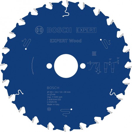 BOSCH Tarcza pilarska Expert for Wood 165 × 2,6/1,6 × 30 mm, T24 2608644025